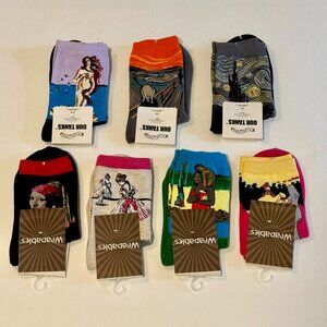 Famous Painting Graphic Novelty Socks lot of 7